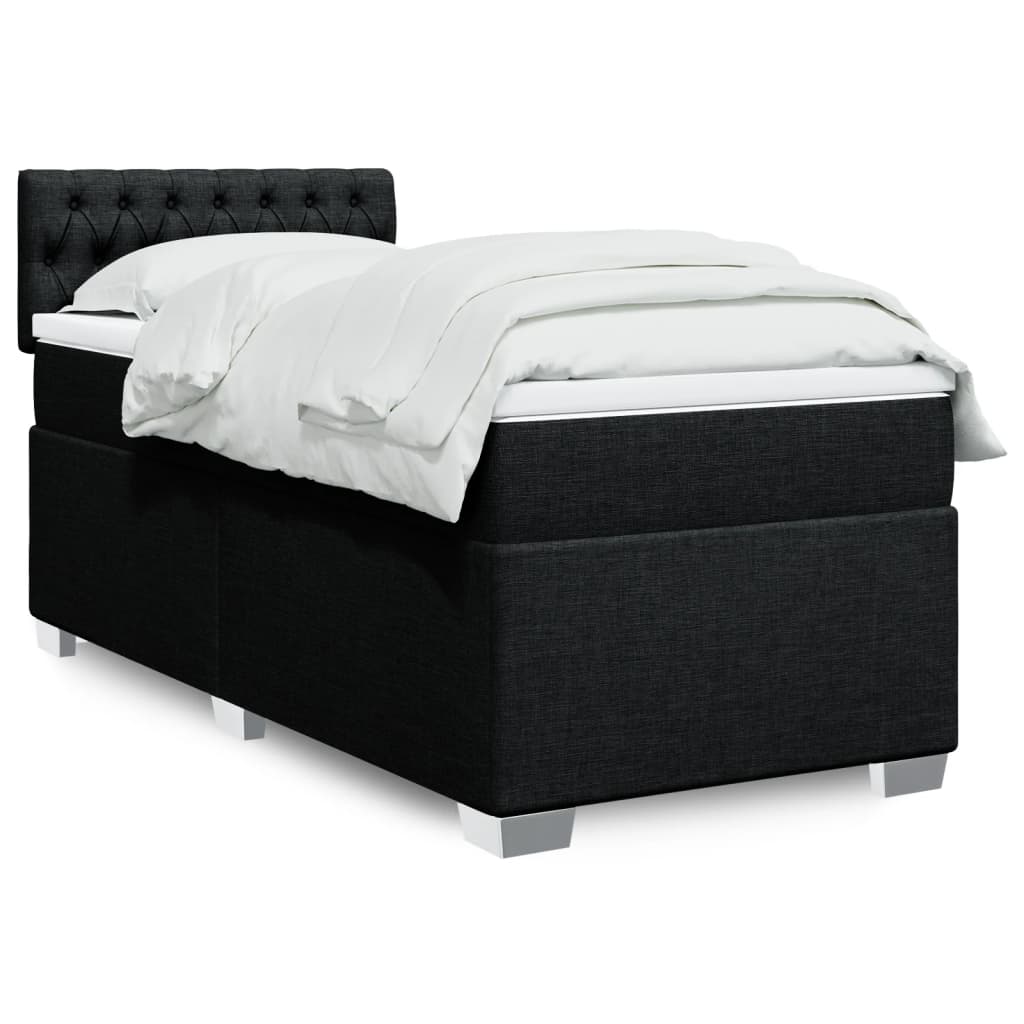 Cama Box Spring Con Colchón Tela