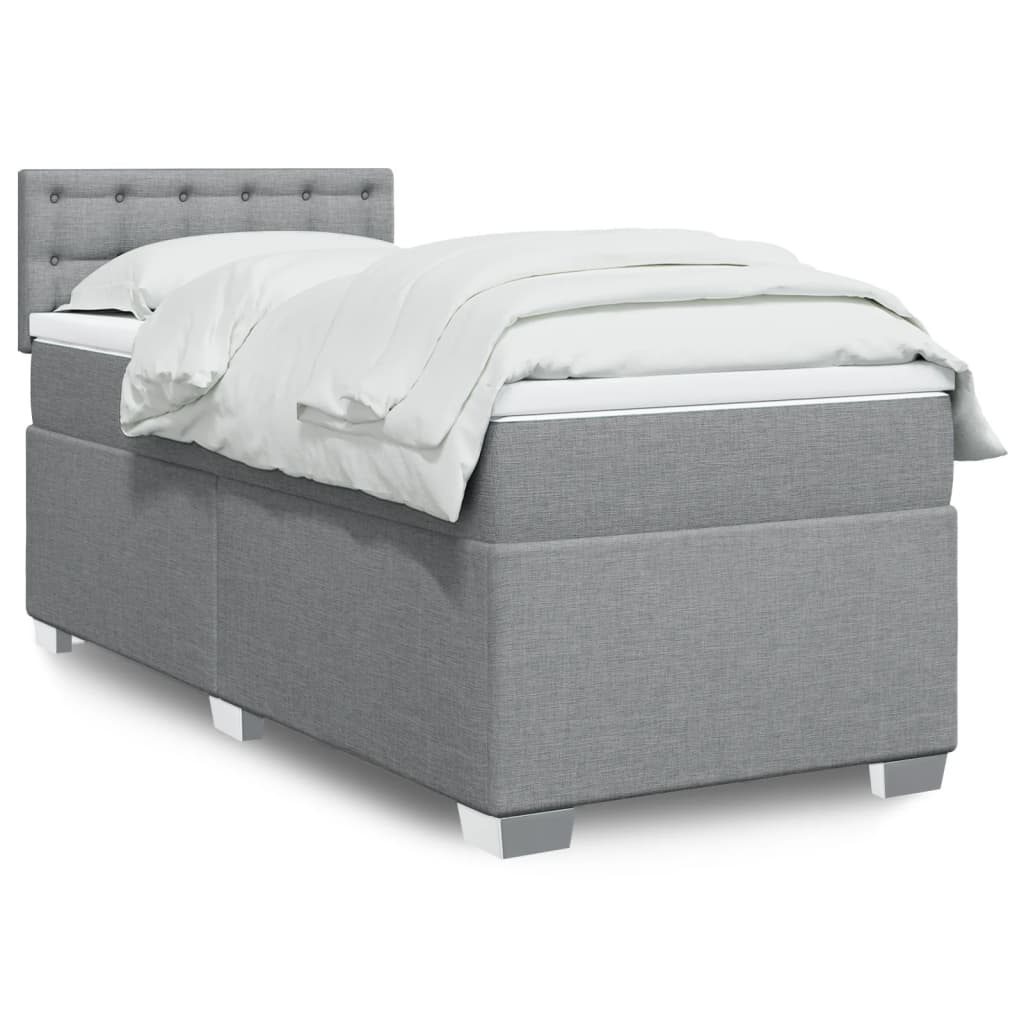 Cama Box Spring Con Colchón Tela