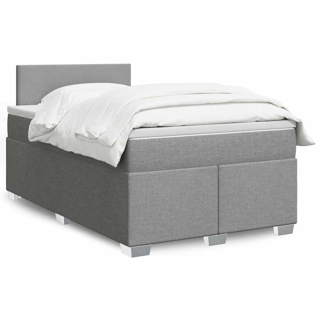 Cama Box Spring Con Colchón Tela