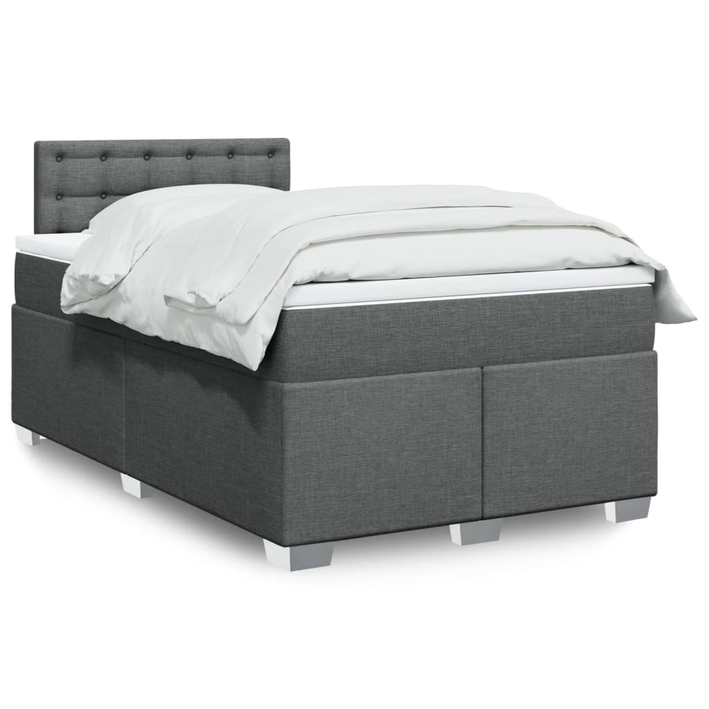 Cama Box Spring Con Colchón Tela