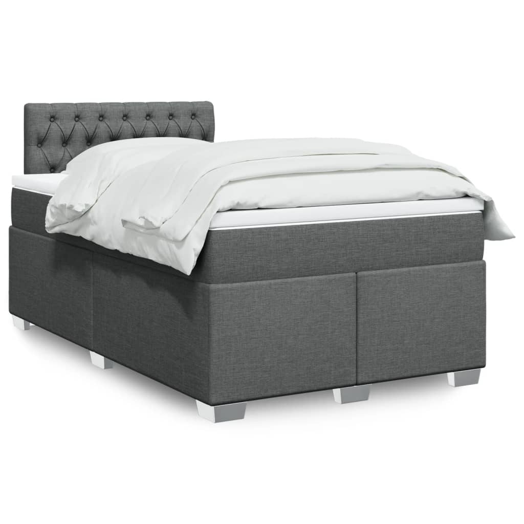 Cama Box Spring Con Colchón Tela