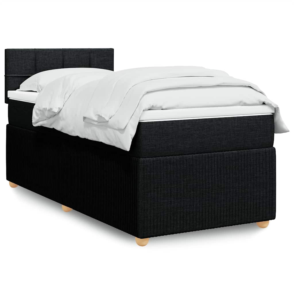 Cama Box Spring Con Colchón Tela