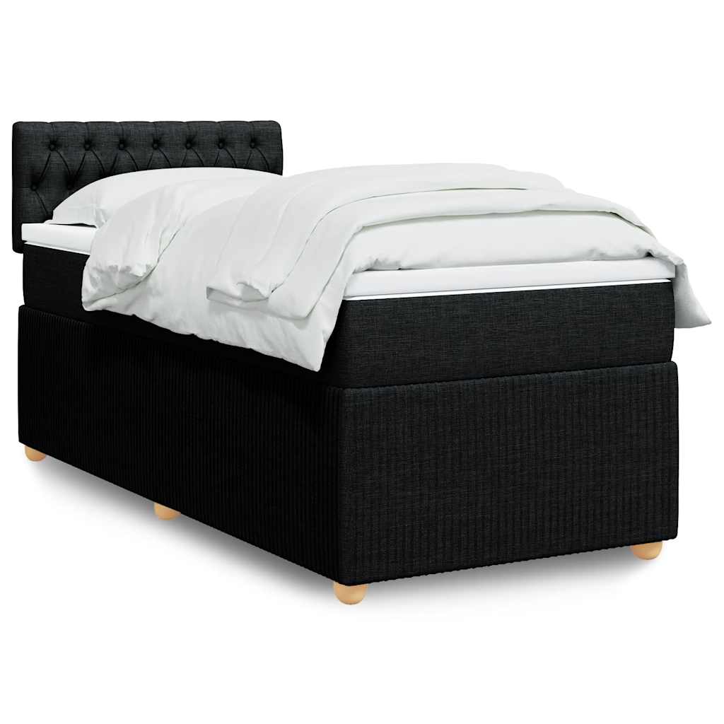 Cama Box Spring Con Colchón Tela
