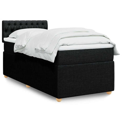 Cama Box Spring Con Colchón Tela