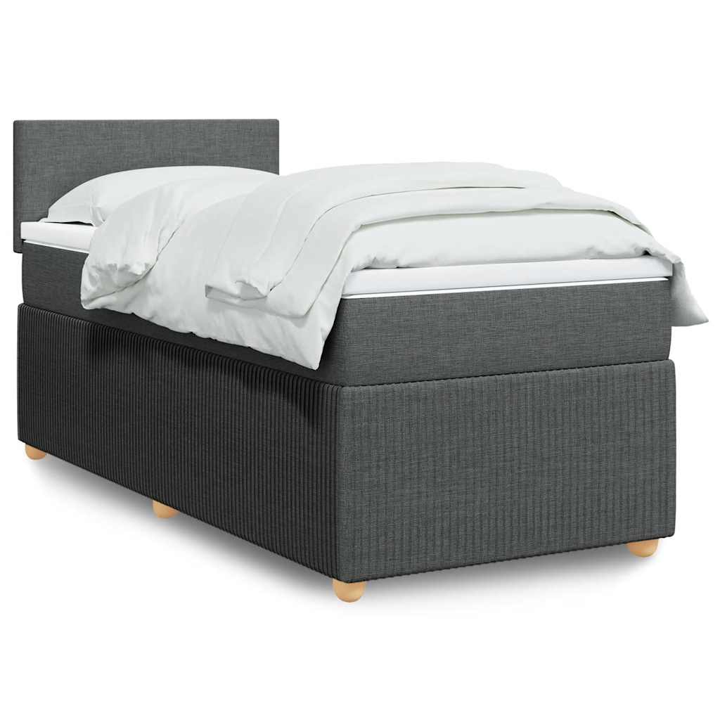 Cama Box Spring Con Colchón Tela