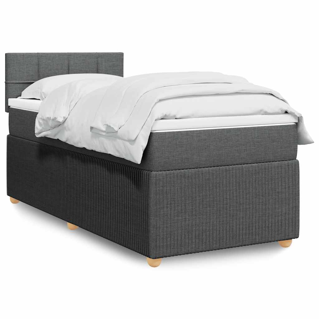 Cama Box Spring Con Colchón Tela