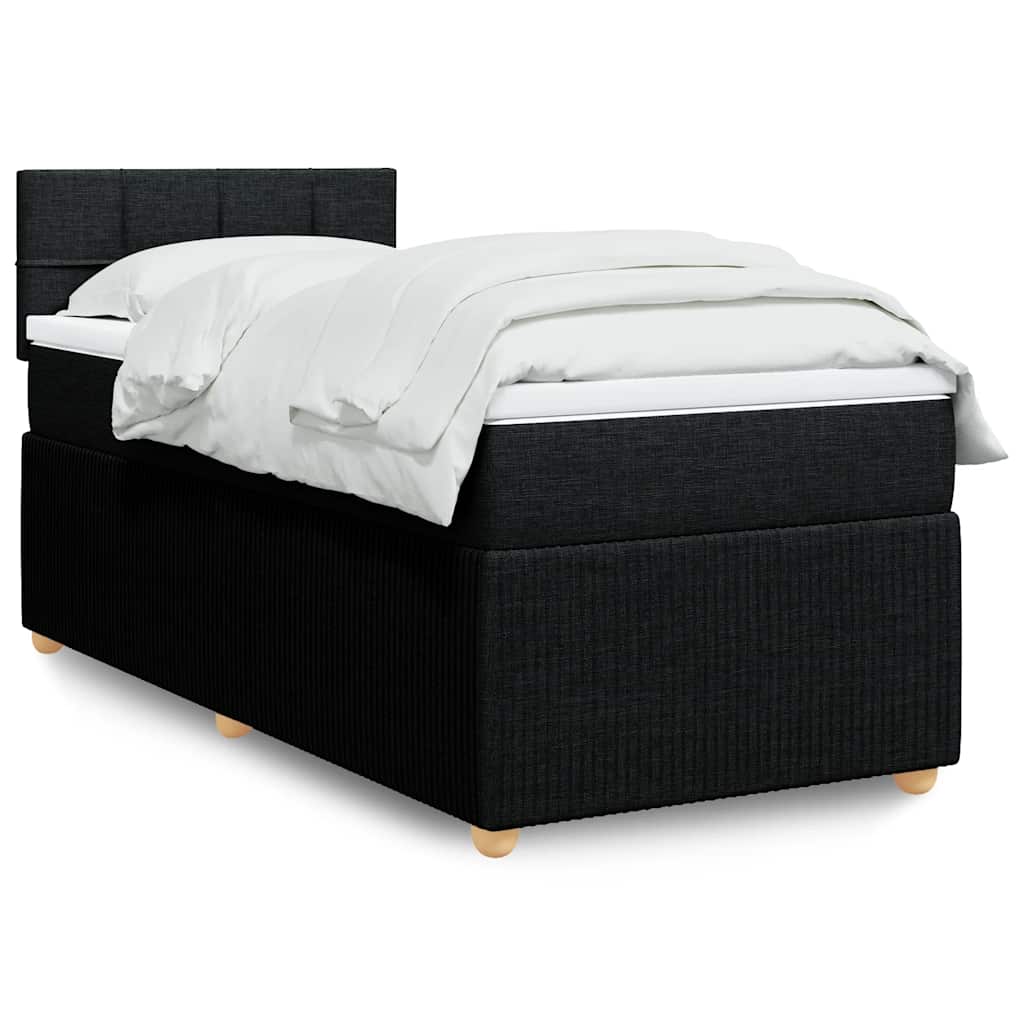 Cama Box Spring Con Colchón Tela