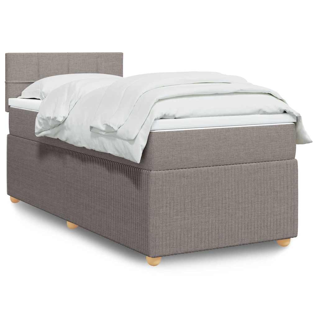 Cama Box Spring Con Colchón Tela