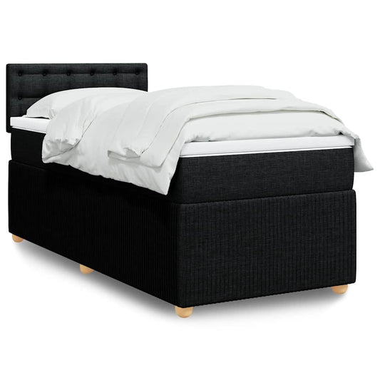 Cama Box Spring Con Colchón Tela