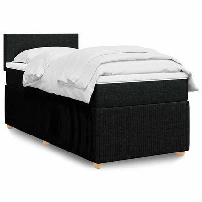 Cama Box Spring Con Colchón Tela