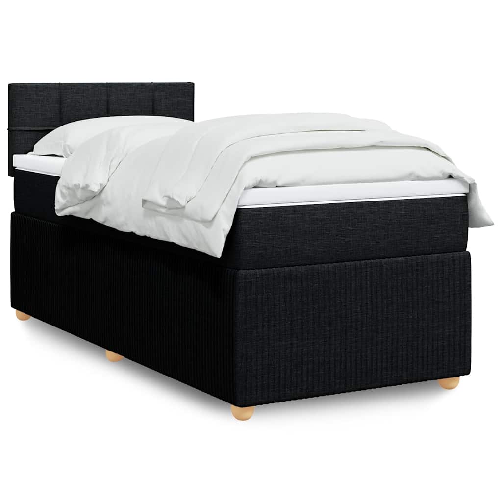 Cama Box Spring Con Colchón Tela