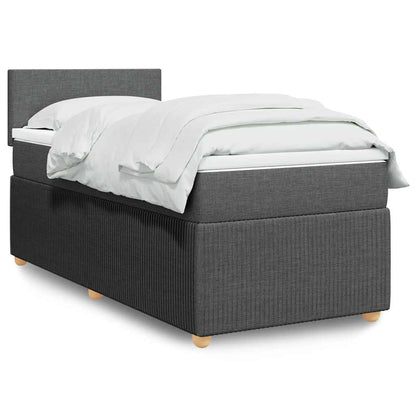 Cama Box Spring Con Colchón Tela
