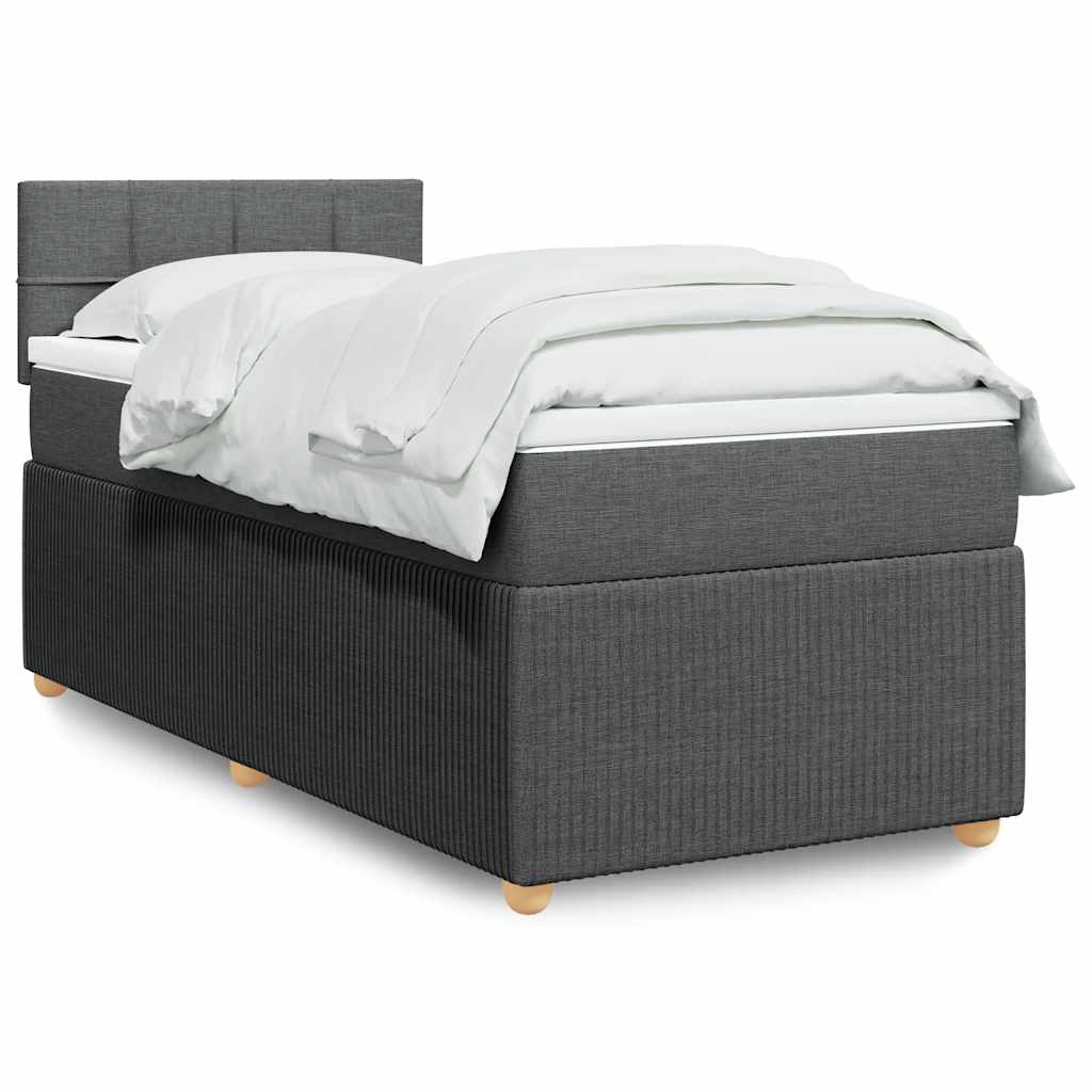 Cama Box Spring Con Colchón Tela