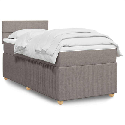 Cama Box Spring Con Colchón Tela