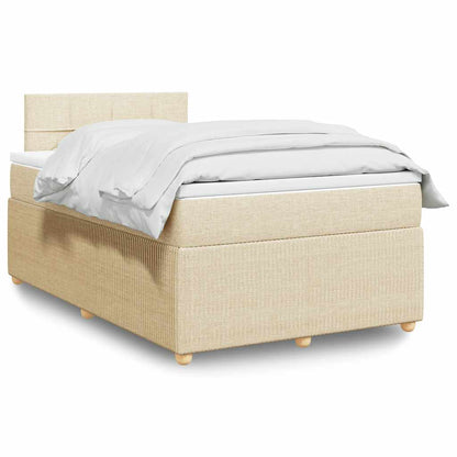 Cama Box Spring Con Colchón Tela