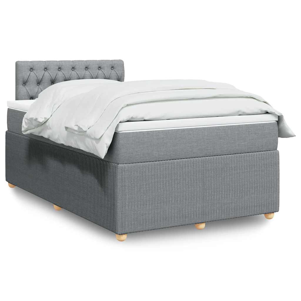 Cama Box Spring Con Colchón Tela