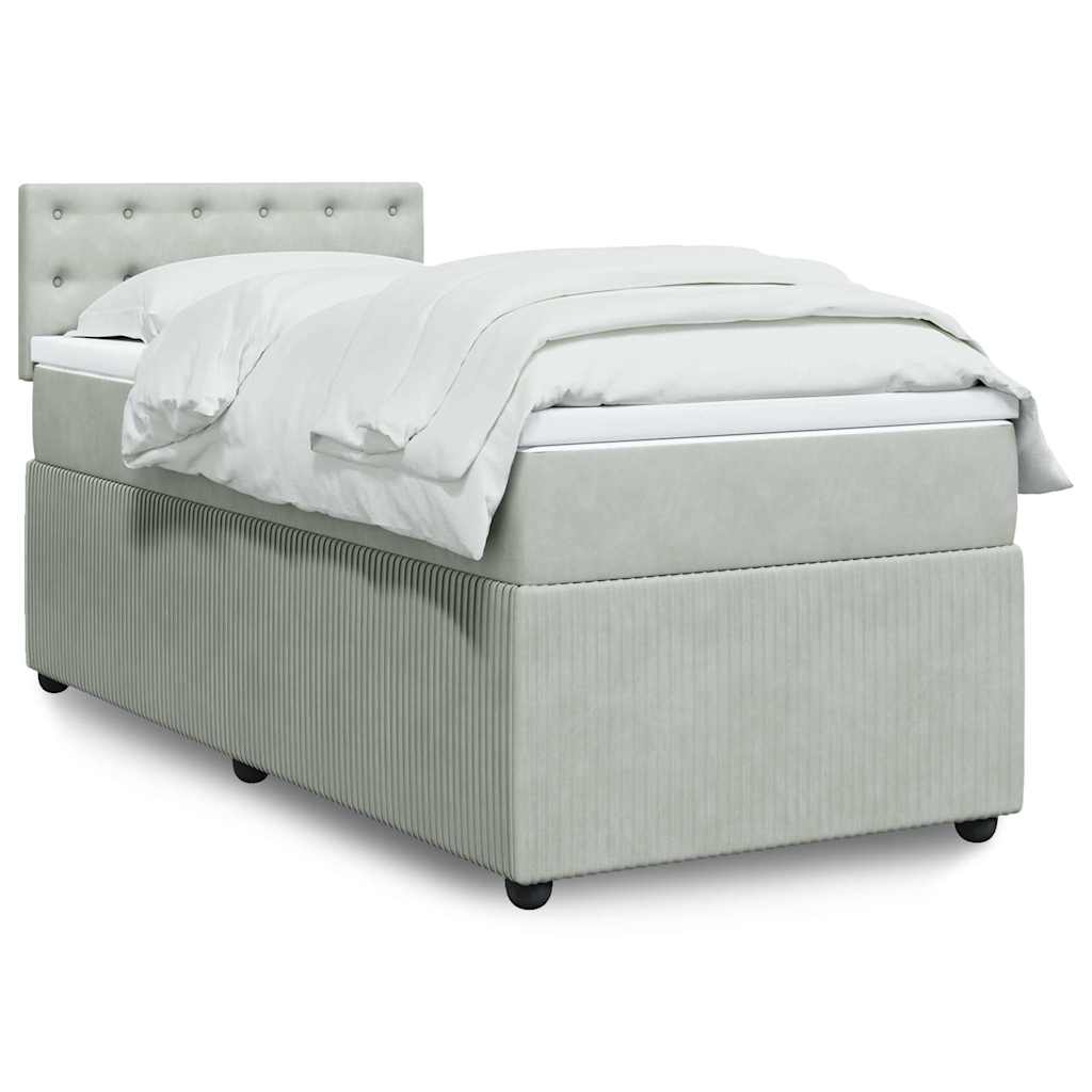 Cama Box Spring Con Colchón Terciopelo