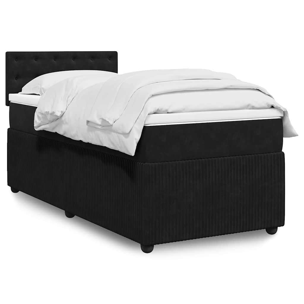 Cama Box Spring Con Colchón Terciopelo