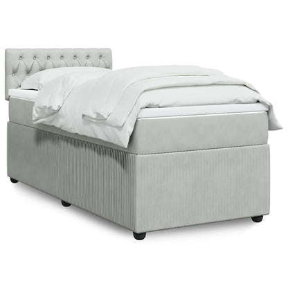 Cama Box Spring Con Colchón Terciopelo