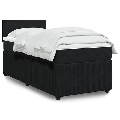 Cama Box Spring Con Colchón Terciopelo