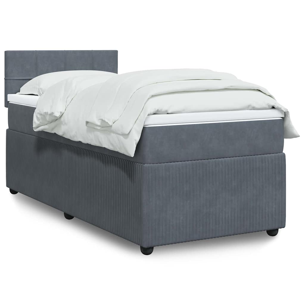 Cama Box Spring Con Colchón Terciopelo