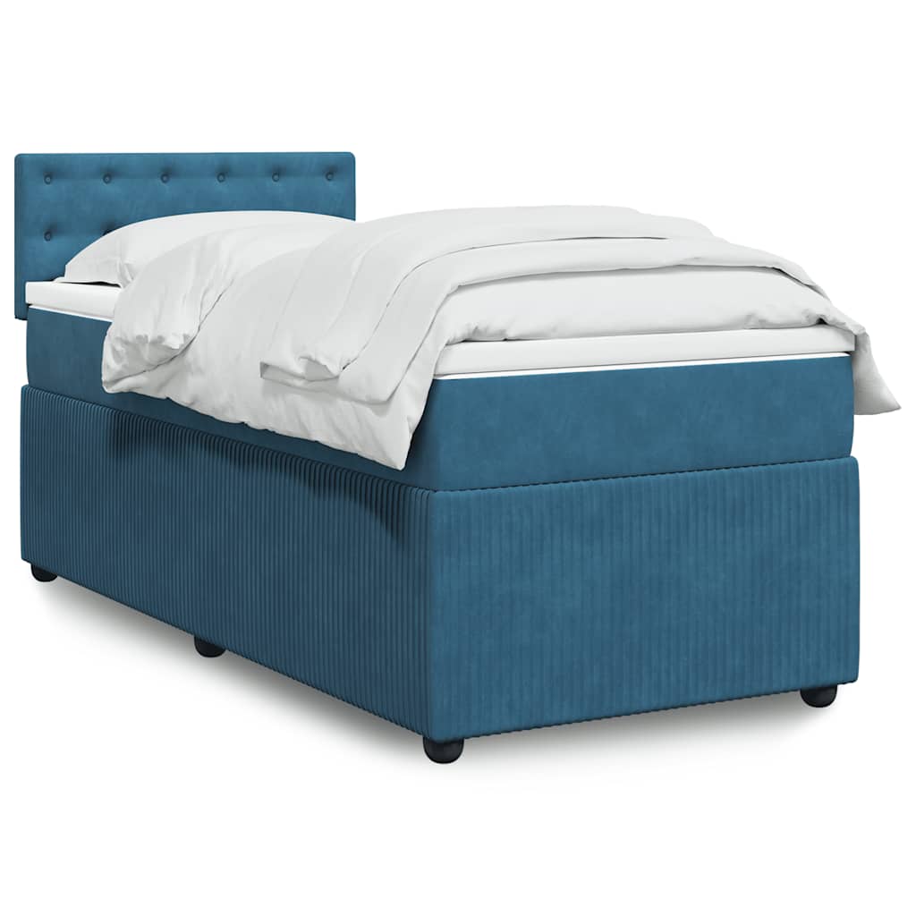 Cama Box Spring Con Colchón Terciopelo