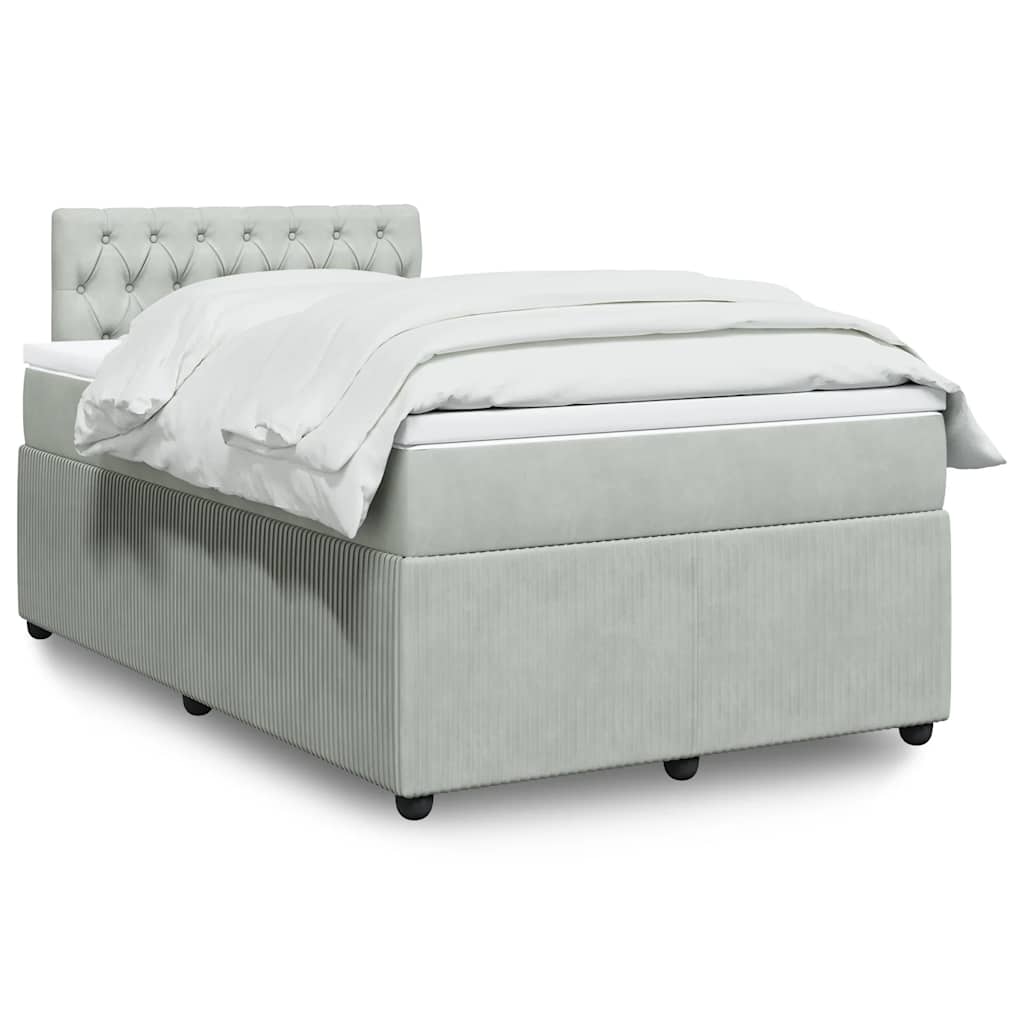 Cama Box Spring Con Colchón Terciopelo