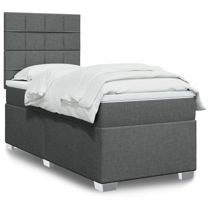Cama Box Spring Con Colchón Tela