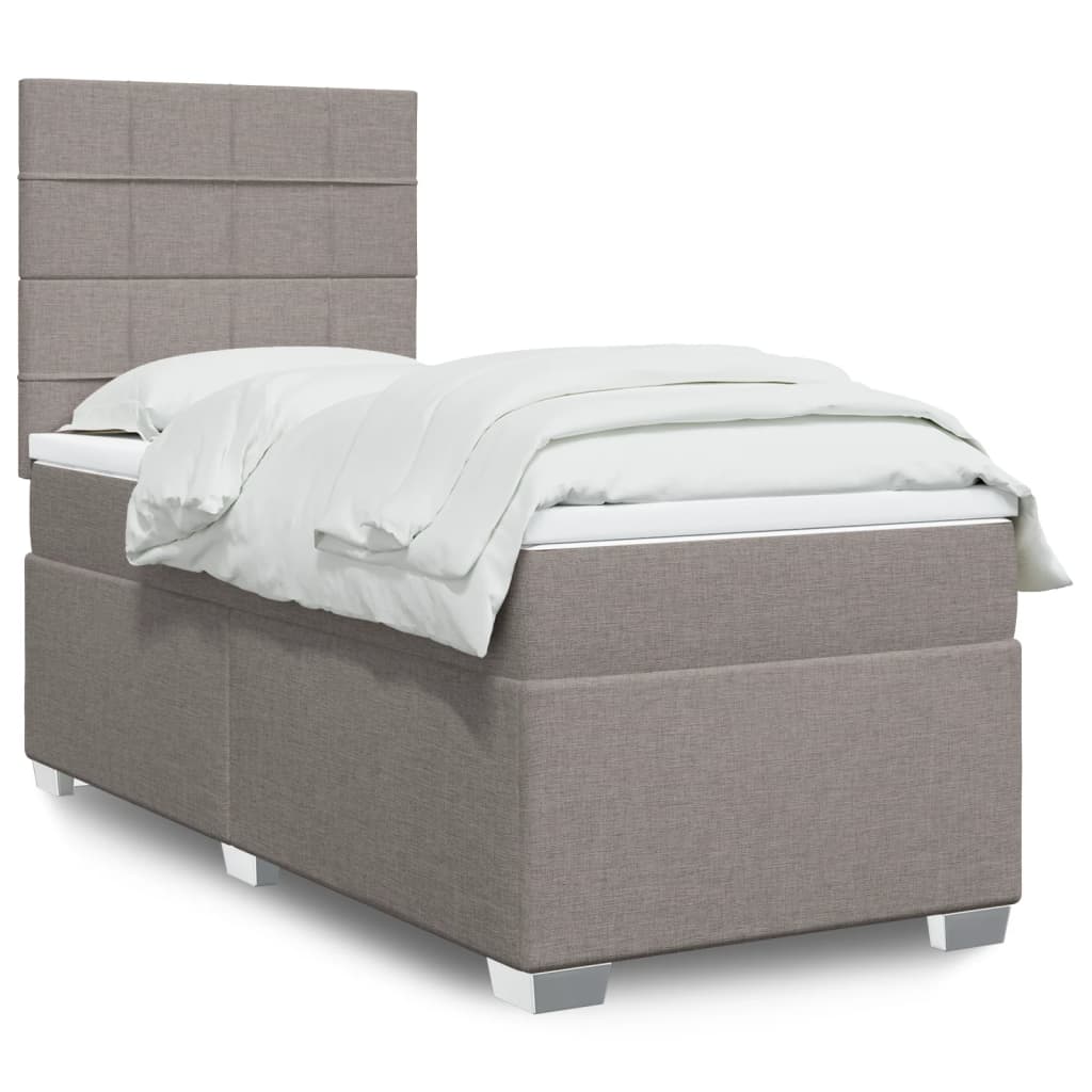 Cama Box Spring Con Colchón Tela