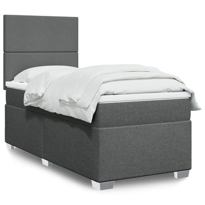 Cama Box Spring Con Colchón Tela