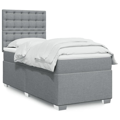 Cama Box Spring Con Colchón Tela