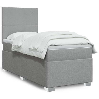 Cama Box Spring Con Colchón Tela