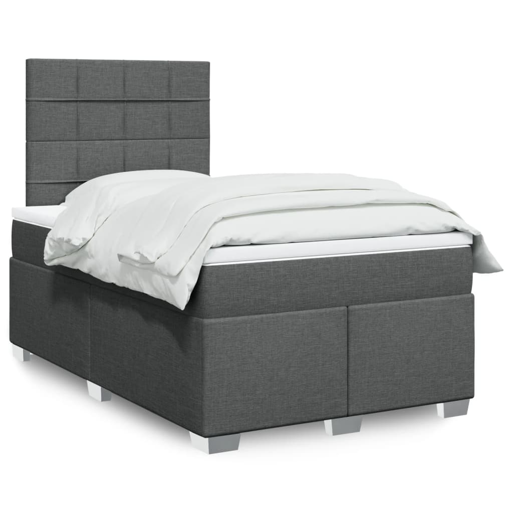 Cama Box Spring Con Colchón Tela