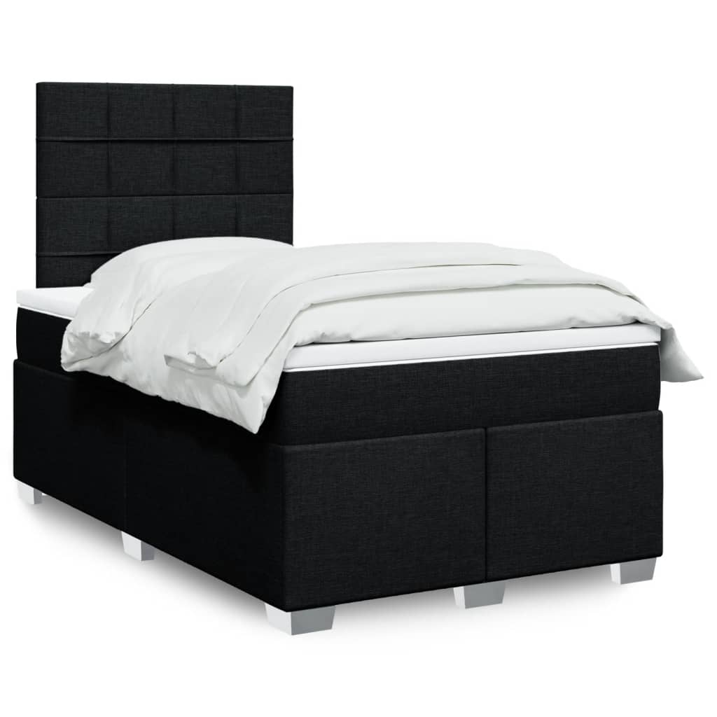 Cama Box Spring Con Colchón Tela