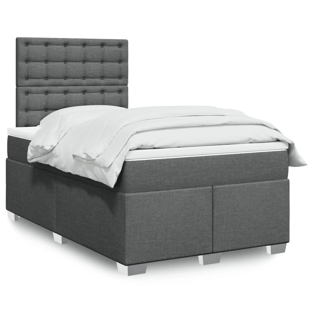 Cama Box Spring Con Colchón Tela