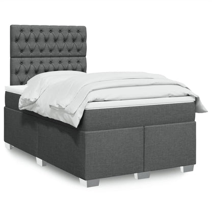 Cama Box Spring Con Colchón Tela