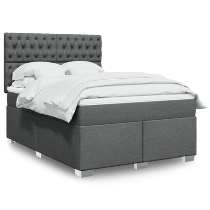 Cama Box Spring Con Colchón Tela
