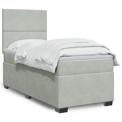 Cama Box Spring Con Colchón Terciopelo