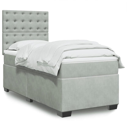 Cama Box Spring Con Colchón Terciopelo