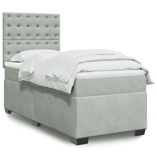 Cama Box Spring Con Colchón Terciopelo