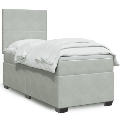 Cama Box Spring Con Colchón Terciopelo