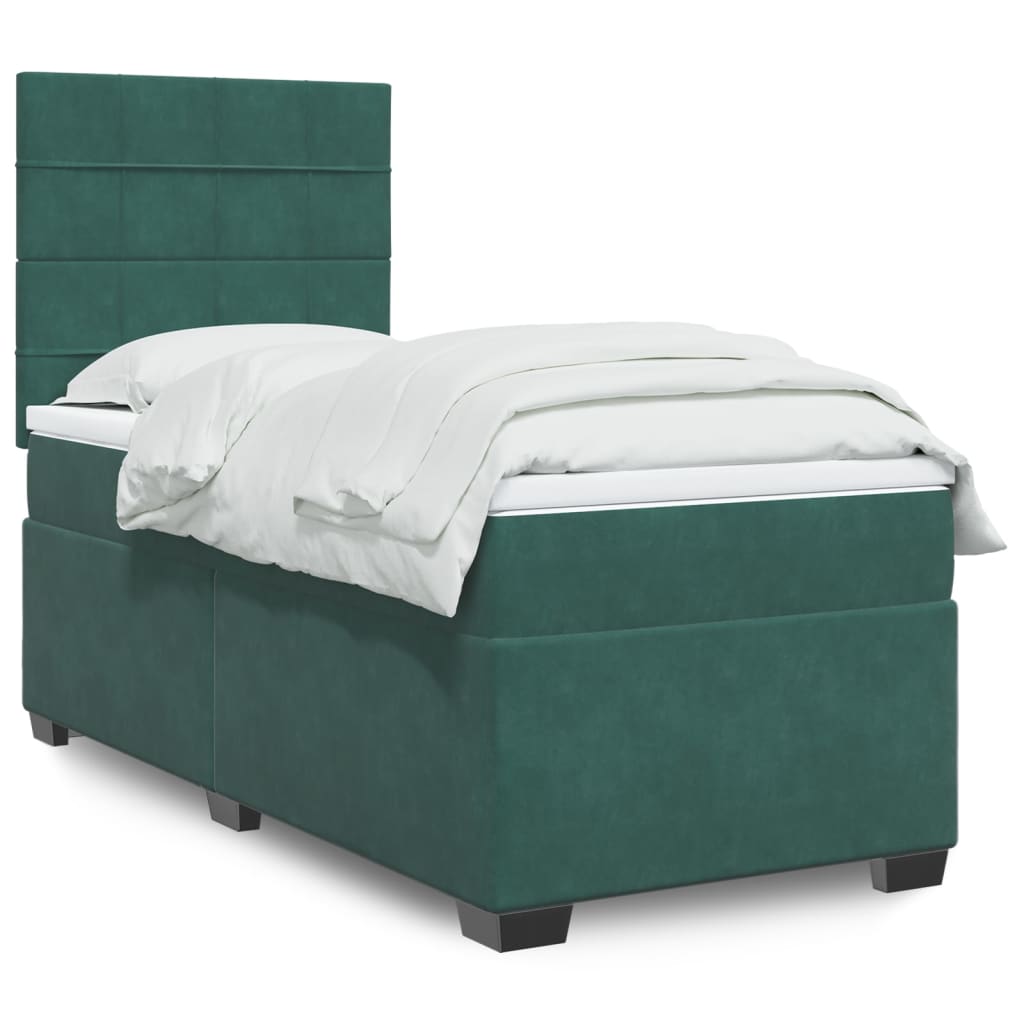 Cama Box Spring Con Colchón Terciopelo