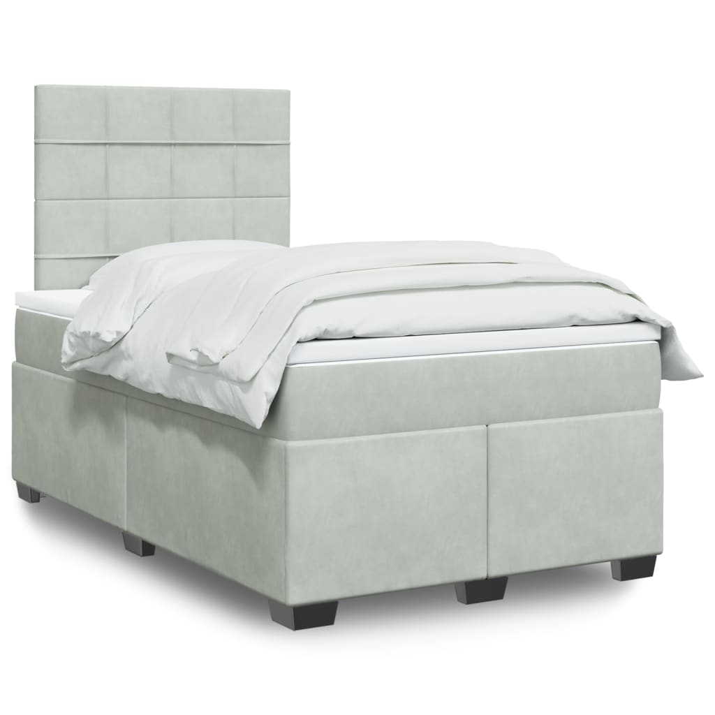 Cama Box Spring Con Colchón Terciopelo