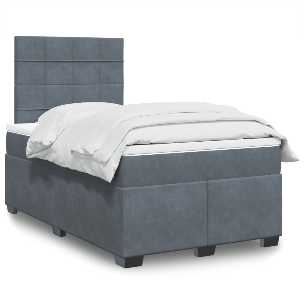 Cama Box Spring Con Colchón Terciopelo