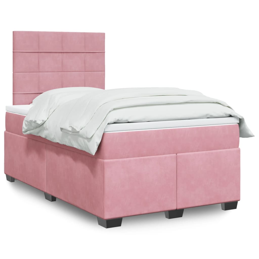 Cama Box Spring Con Colchón Terciopelo