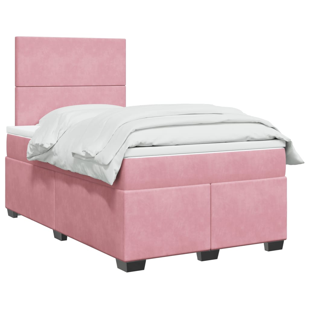 Cama Box Spring Con Colchón Terciopelo