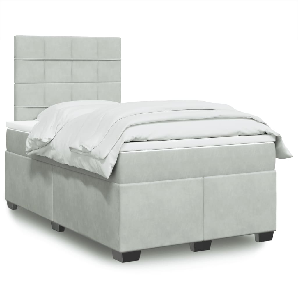 Cama Box Spring Con Colchón Terciopelo