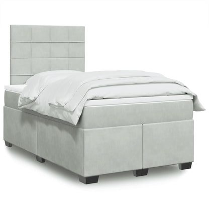 Cama Box Spring Con Colchón Terciopelo