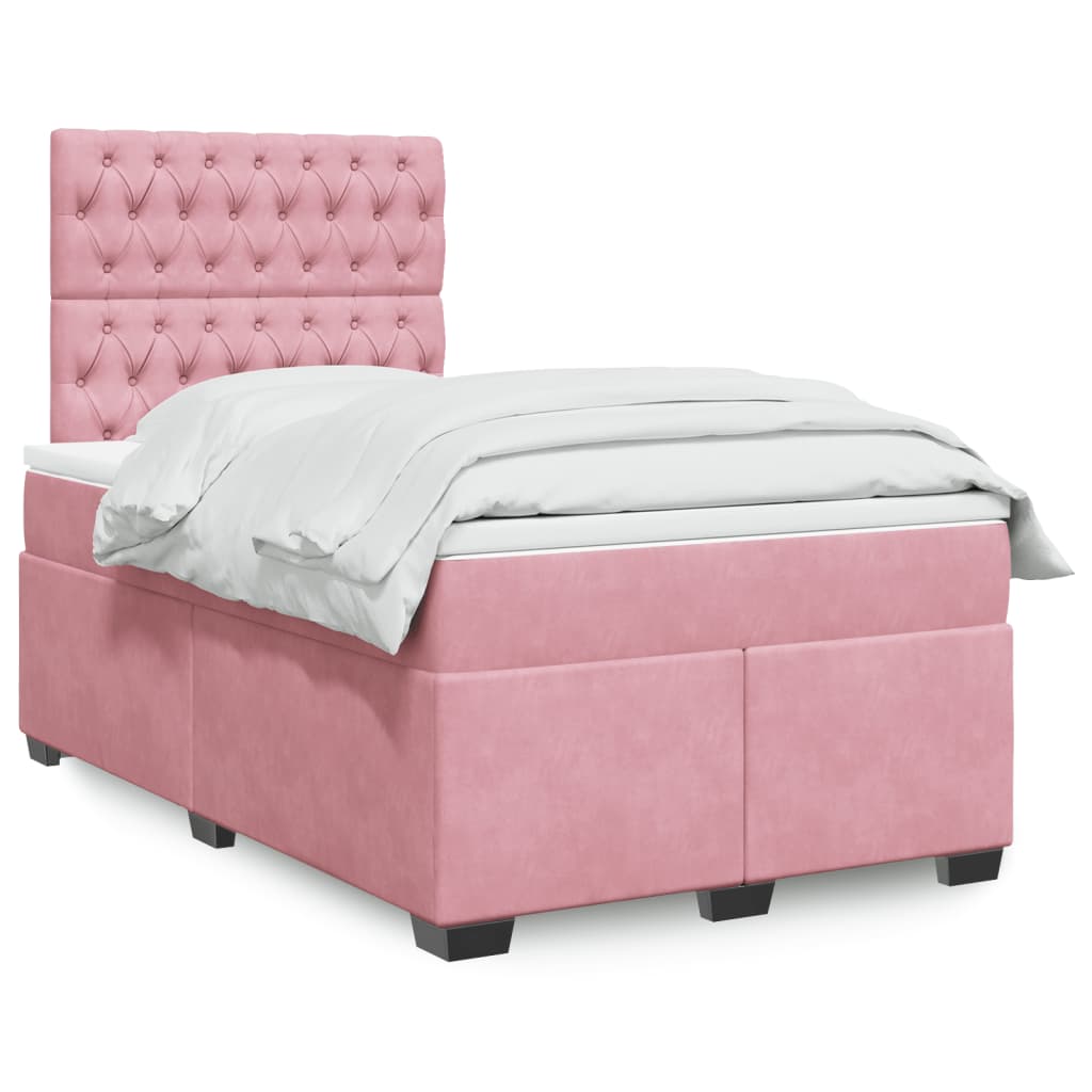 Cama Box Spring Con Colchón Terciopelo