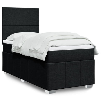 Cama Box Spring Con Colchón Tela Gris Taupe